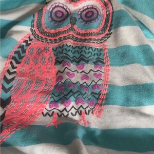Self Esteem Women's Sweater - Turquoise and Pink Owl Design